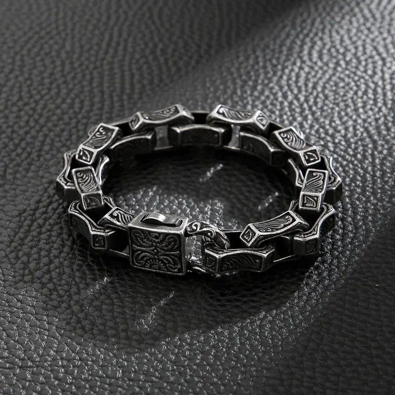 Carved Motorcycle Stainless Steel Bracelet VRAFI