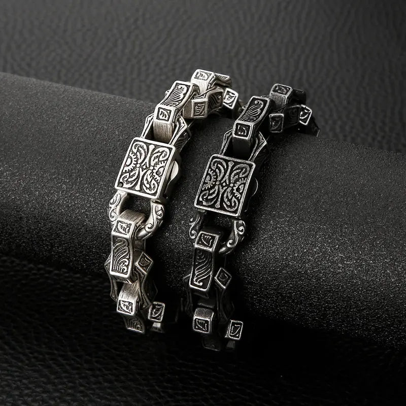 Carved Motorcycle Stainless Steel Bracelet VRAFI