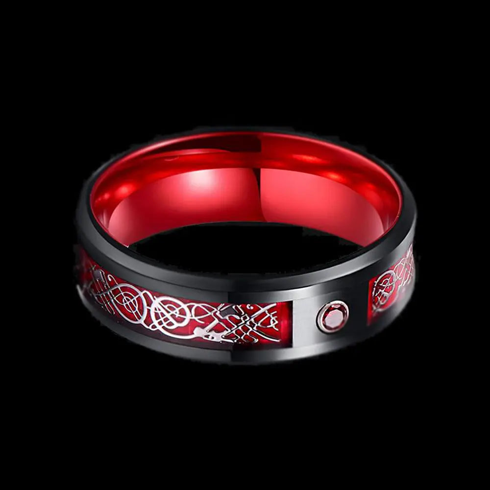 Celtic Dragon Carbon Fiber Ring Band ZJJ