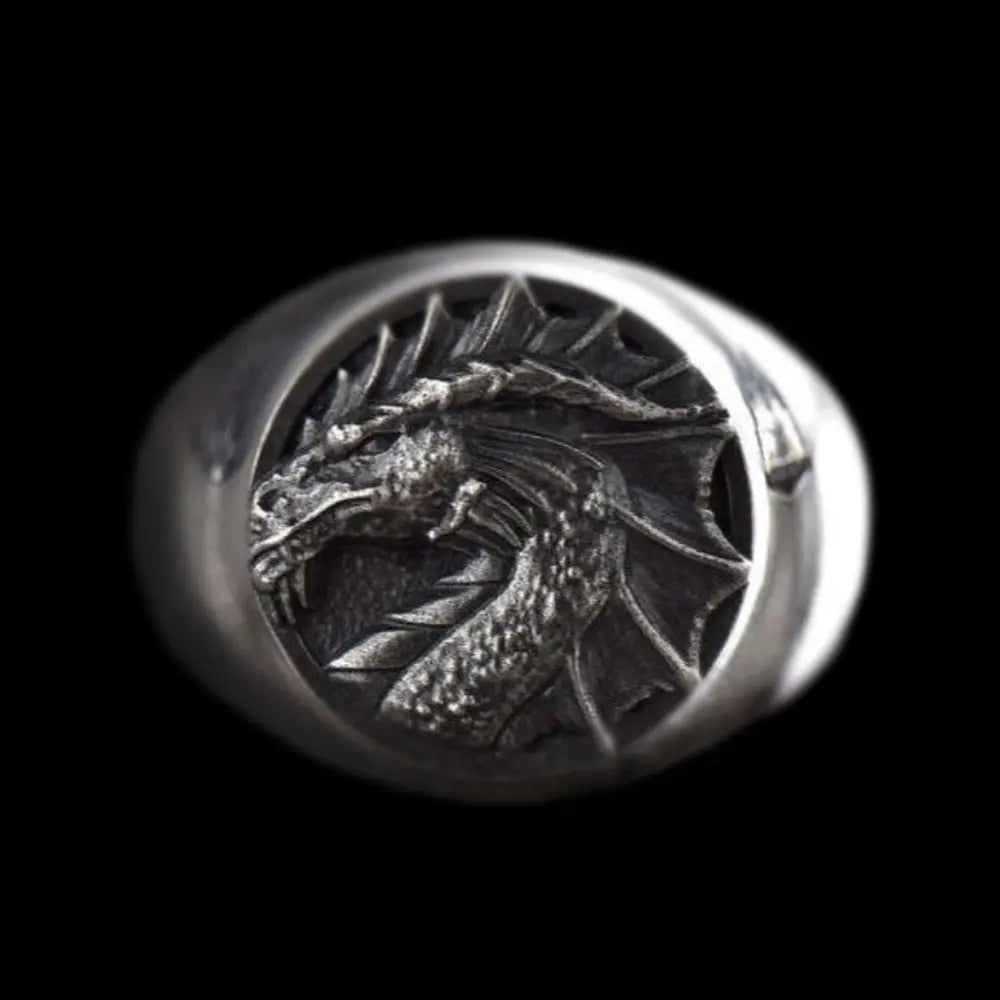 Celtic Dragon Signet Ring - Vrafi Jewelry