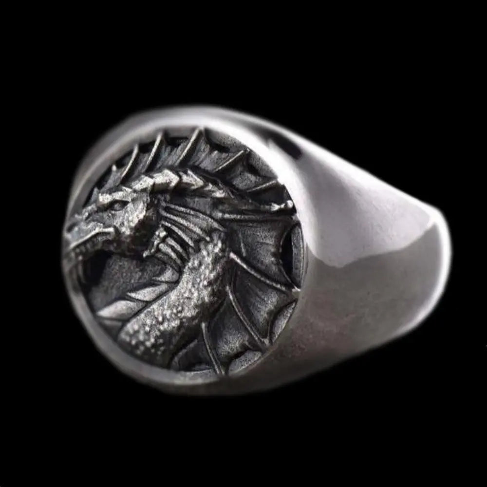Celtic Dragon Signet Ring - Vrafi Jewelry