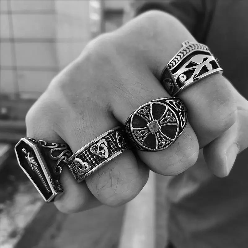 Celtics Knot Cross Stainless Steel Ring - Vrafi Jewelry
