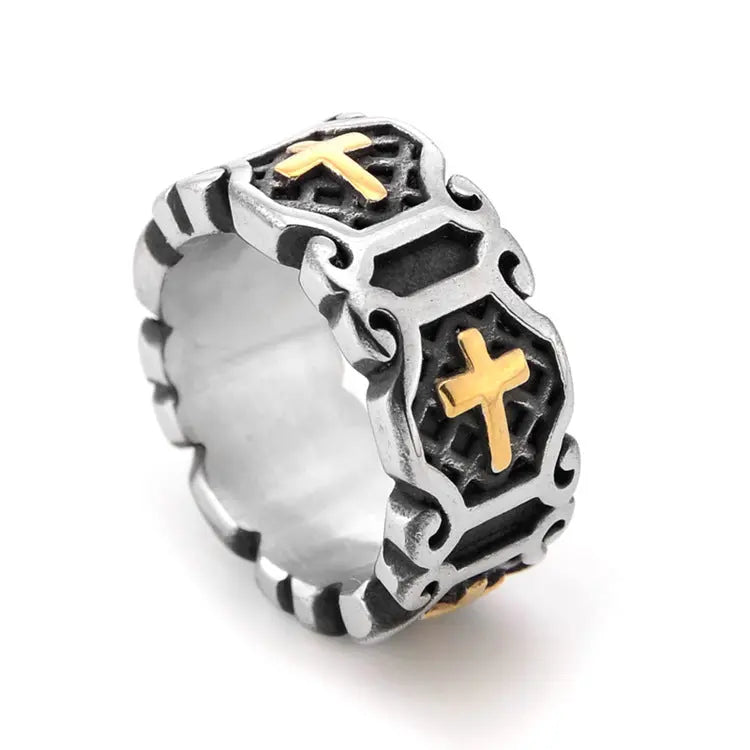 Christian Jesus Stainless Steel Cross Ring - Vrafi Jewelry