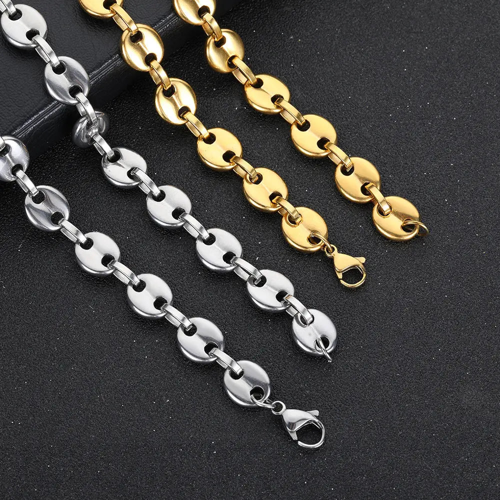 Coffee Bean Stainless Steel Chain Vrafi Jewelry