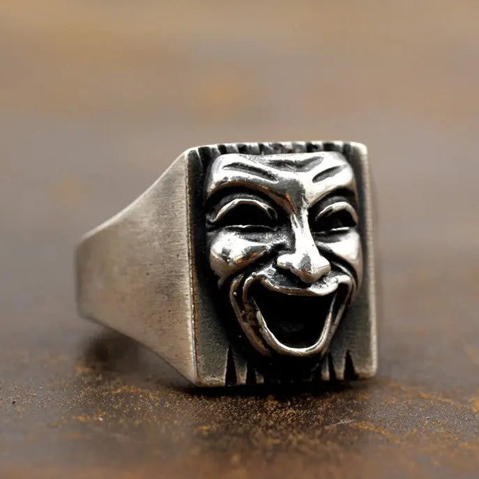 Comedy and Tragedy Silver Ring - Vrafi Jewelry