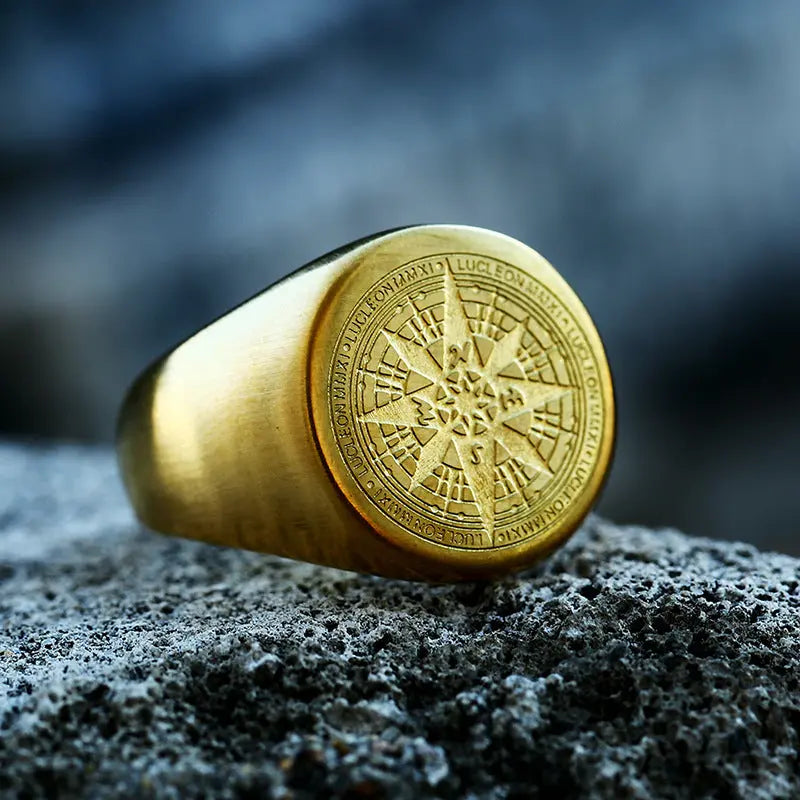 Compass Stainless Steel Ring - Vrafi Jewelry