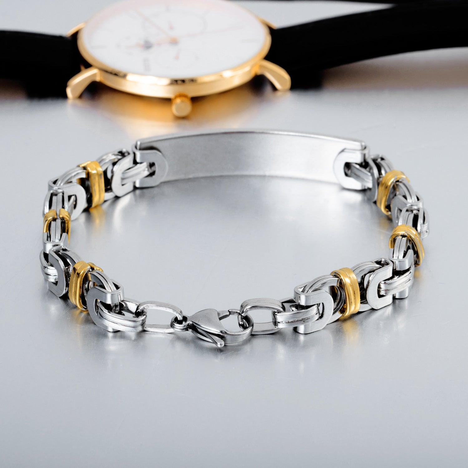 Contemporary Two-Tone Link Bracelet