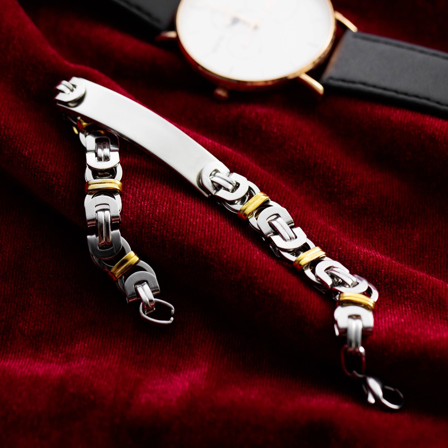 Contemporary Two-Tone Link Bracelet