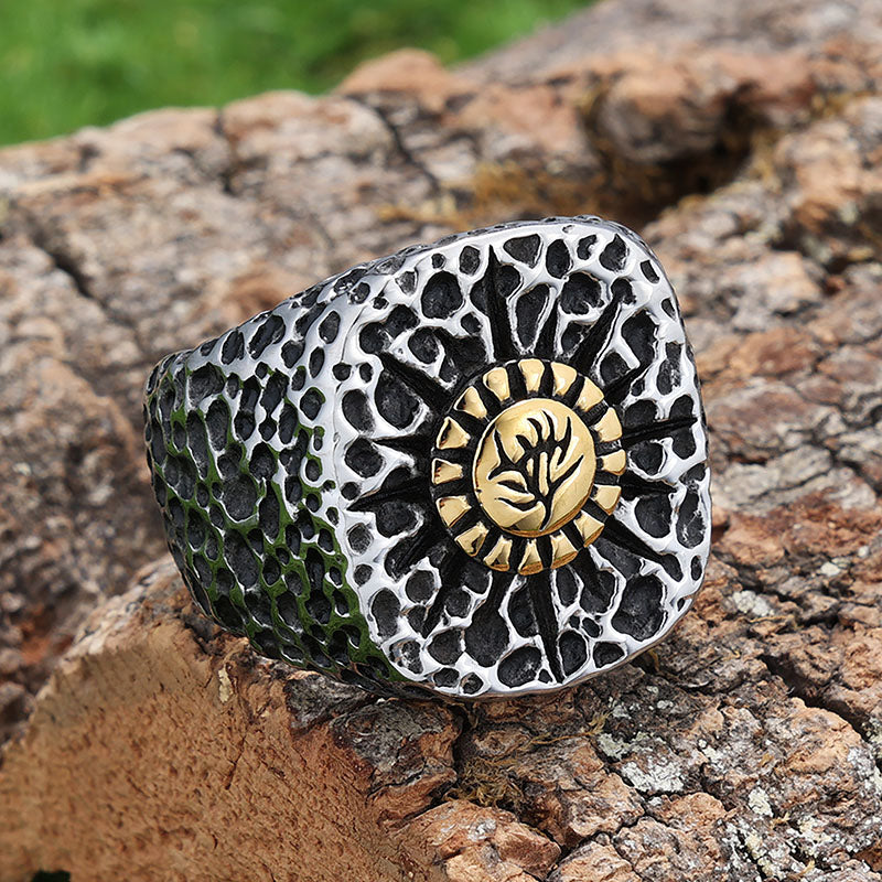 Crater Point Phoenix Stainless Steel Ring