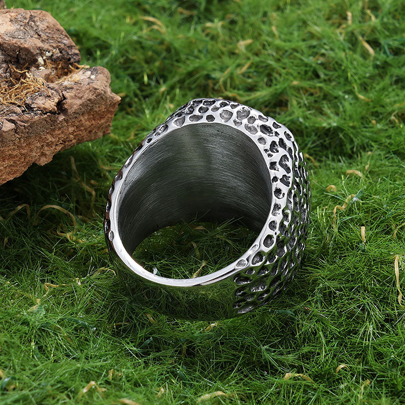 Crater Point Phoenix Stainless Steel Ring