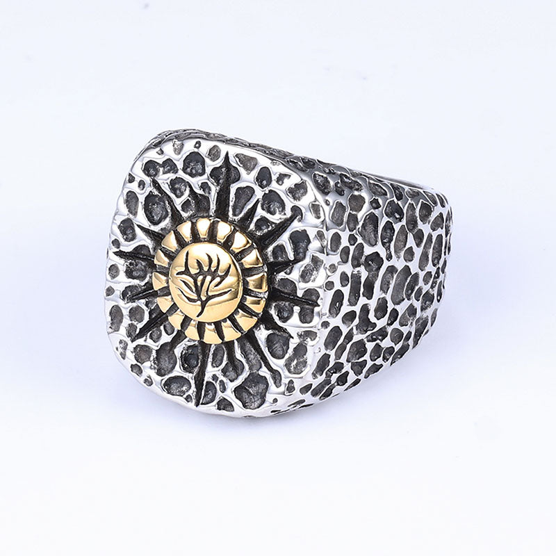 Crater Point Phoenix Stainless Steel Ring