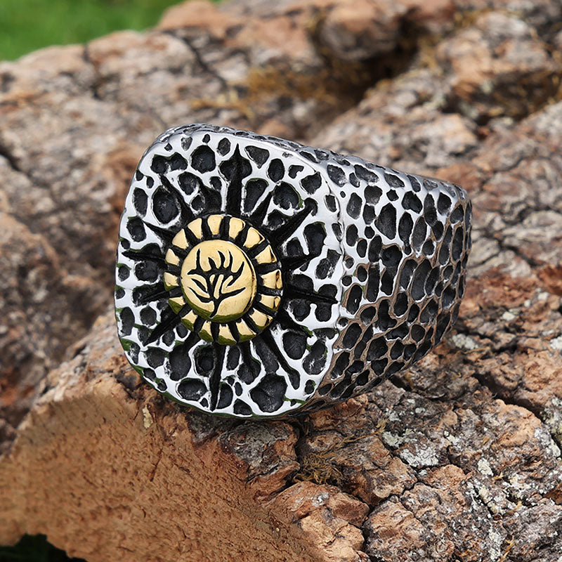 Crater Point Phoenix Stainless Steel Ring