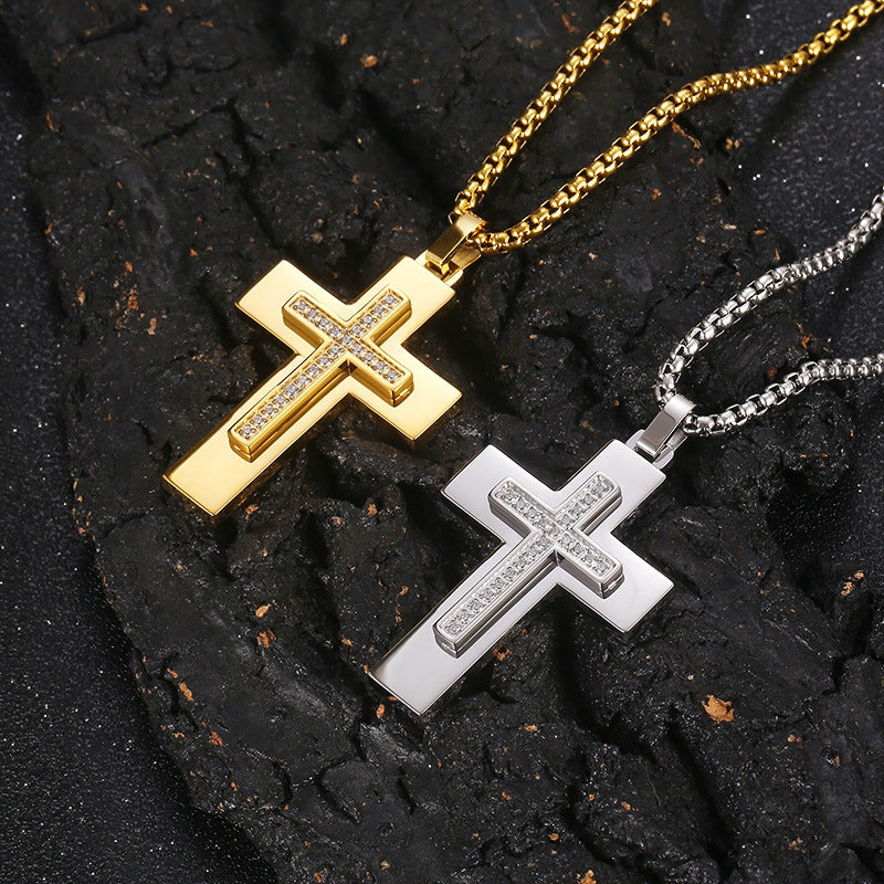 Diamond Cross Stainless Steel Pendant - VRAFI