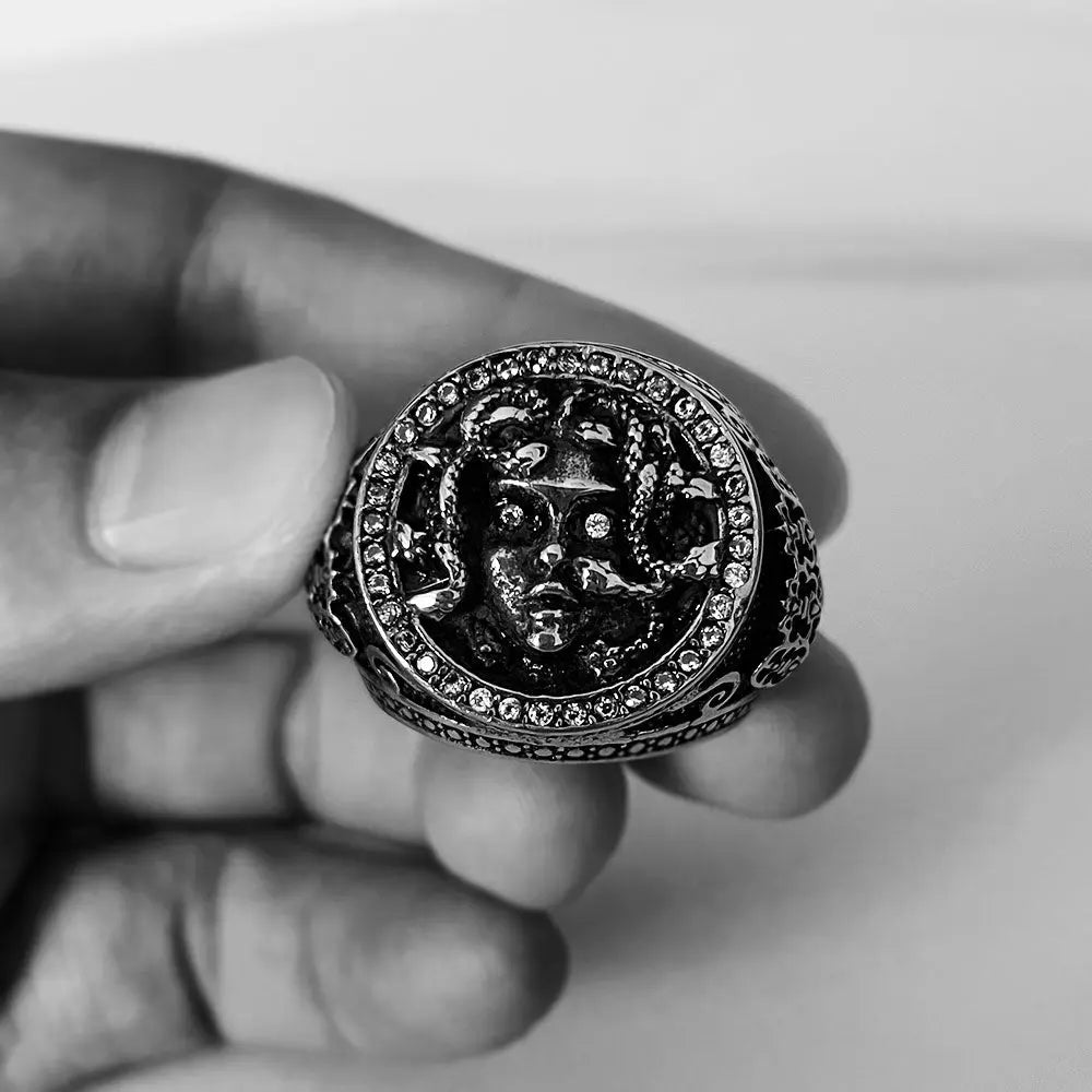 一点物　vintage silver ring skull medusa 16号 一点物 vintage silver ring skull medusa 16号