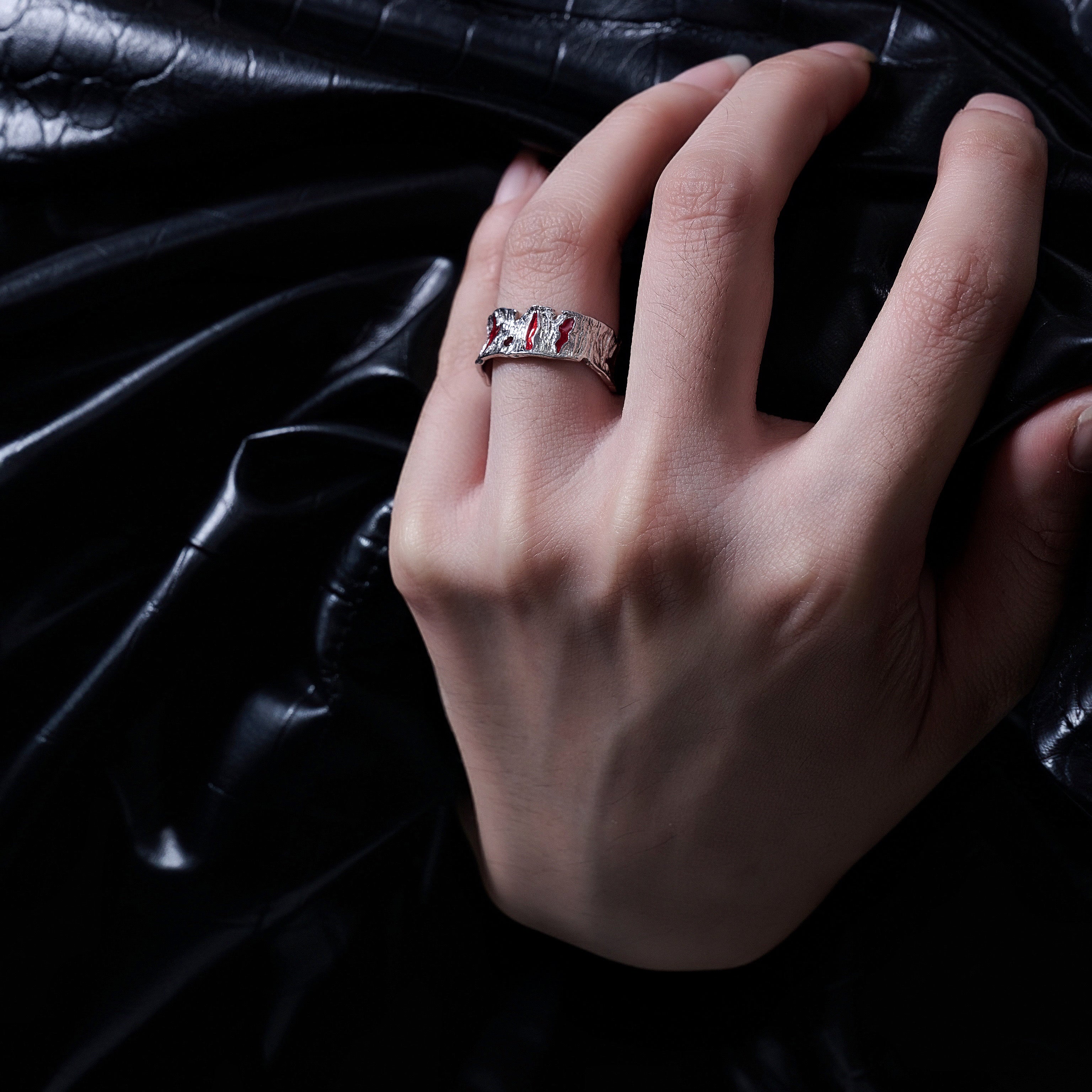 Simple Sterling Silver Cracked Open Ring