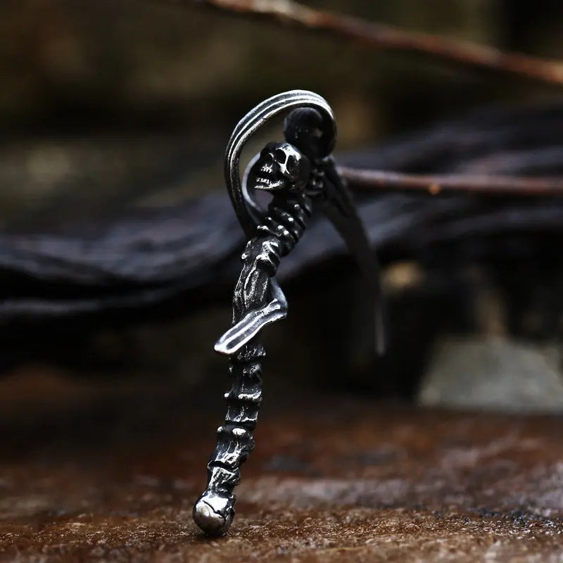 Death Scythe Skull Stainless Steel Pendant - Vrafi Jewelry