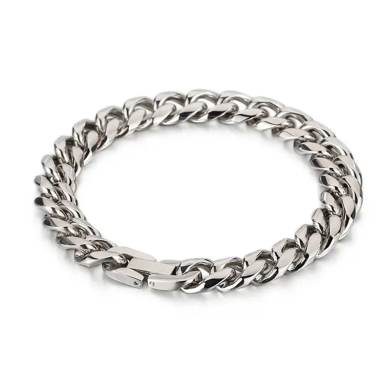 Diamond Cut Cuban Link Stainless Steel Bracelet VRAFI