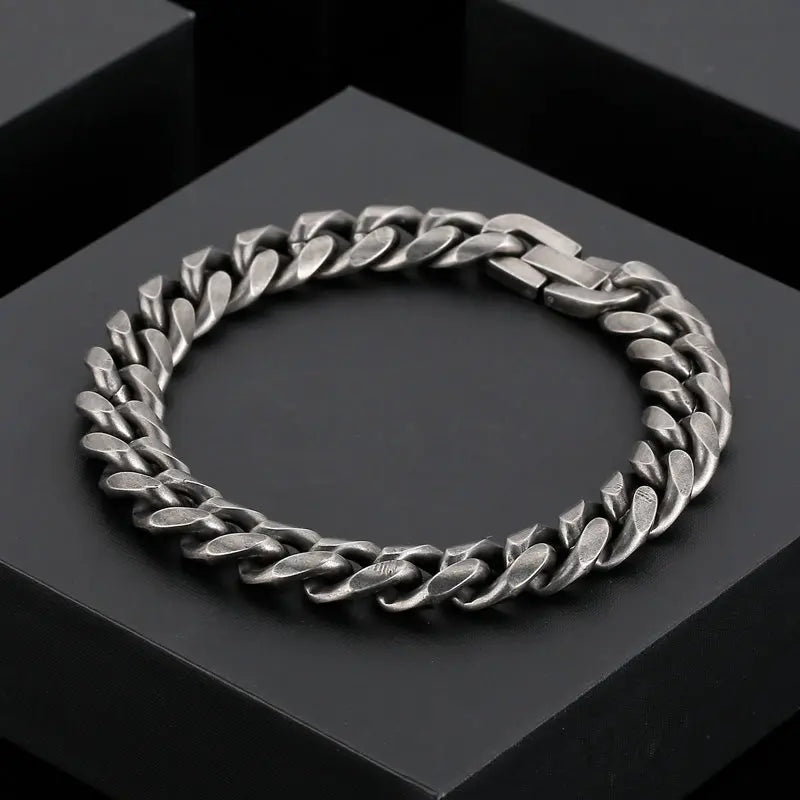 Diamond Cut Cuban Link Stainless Steel Bracelet VRAFI