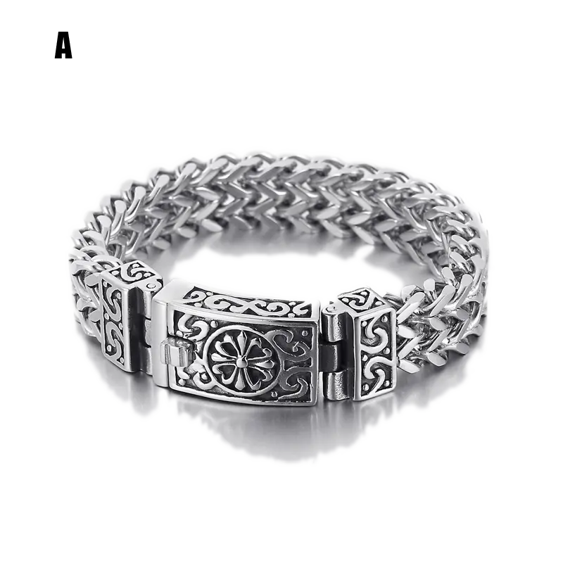 Double Layer Wheat Link Stainless Steel Bracelet VRAFI