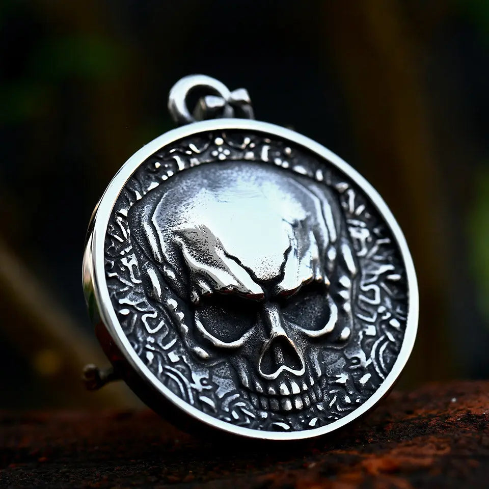 Double-Sided 3D Skull Stainless Steel Pendant VRAFI