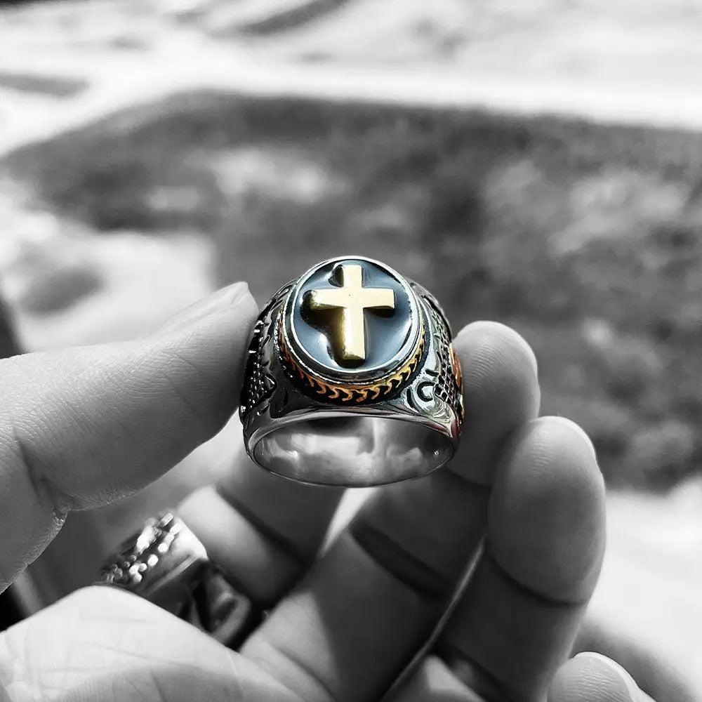 Dove & Praying Cross Ring - Vrafi Jewelry