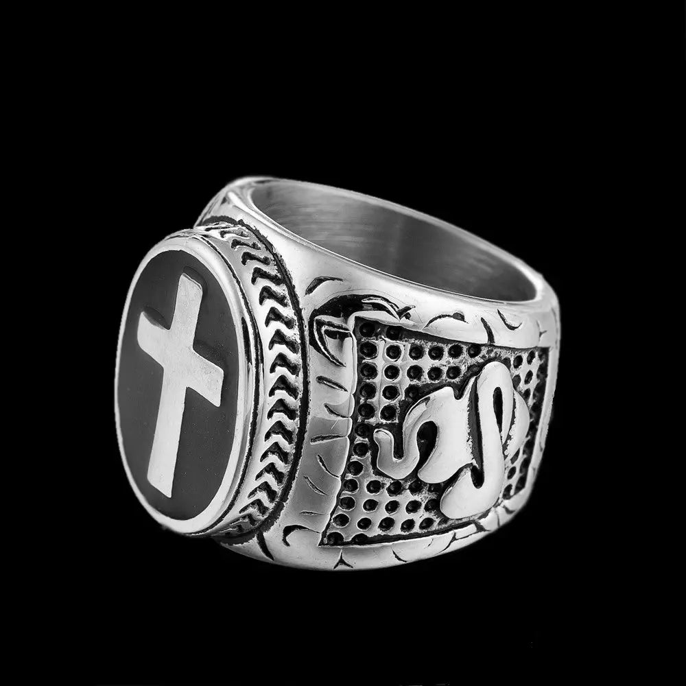 Dove & Praying Cross Ring - Vrafi Jewelry