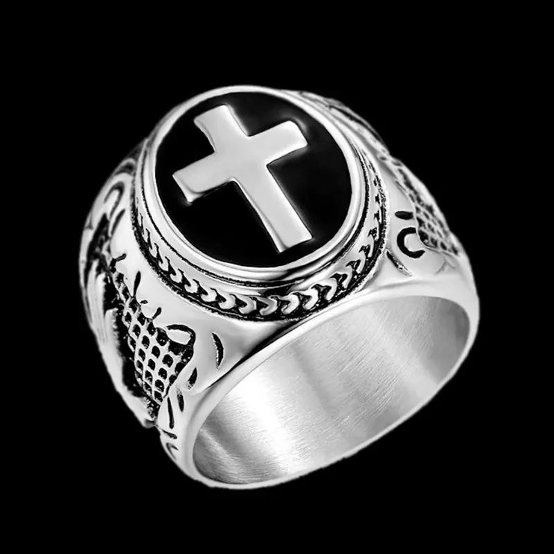 Dove & Praying Cross Ring - Vrafi Jewelry