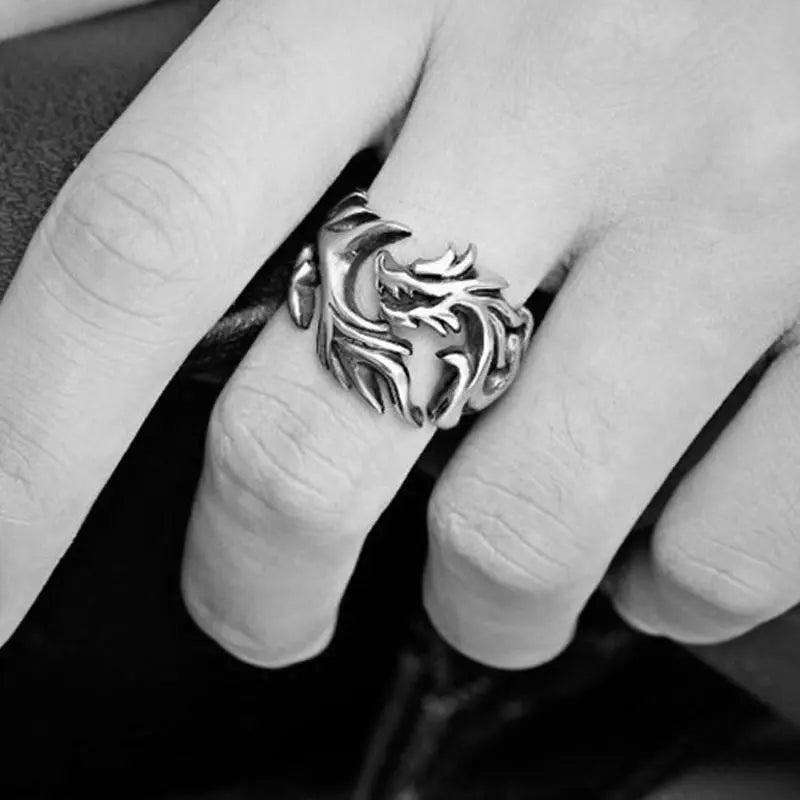 Dragon Stainless Steel Vintage Ring - Vrafi Jewelry