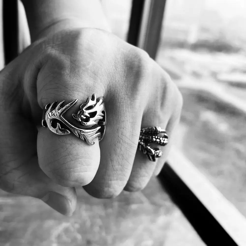 Dragon Stainless Steel Vintage Ring - Vrafi Jewelry