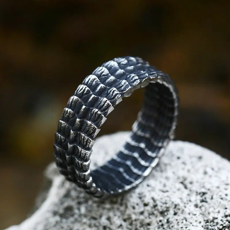 Dragon scale stainless steel ring VRAFI