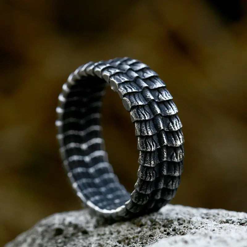 Dragon scale stainless steel ring VRAFI