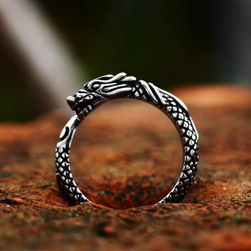 Dragon Stainless Steel Ring-Vrafi Jewelry