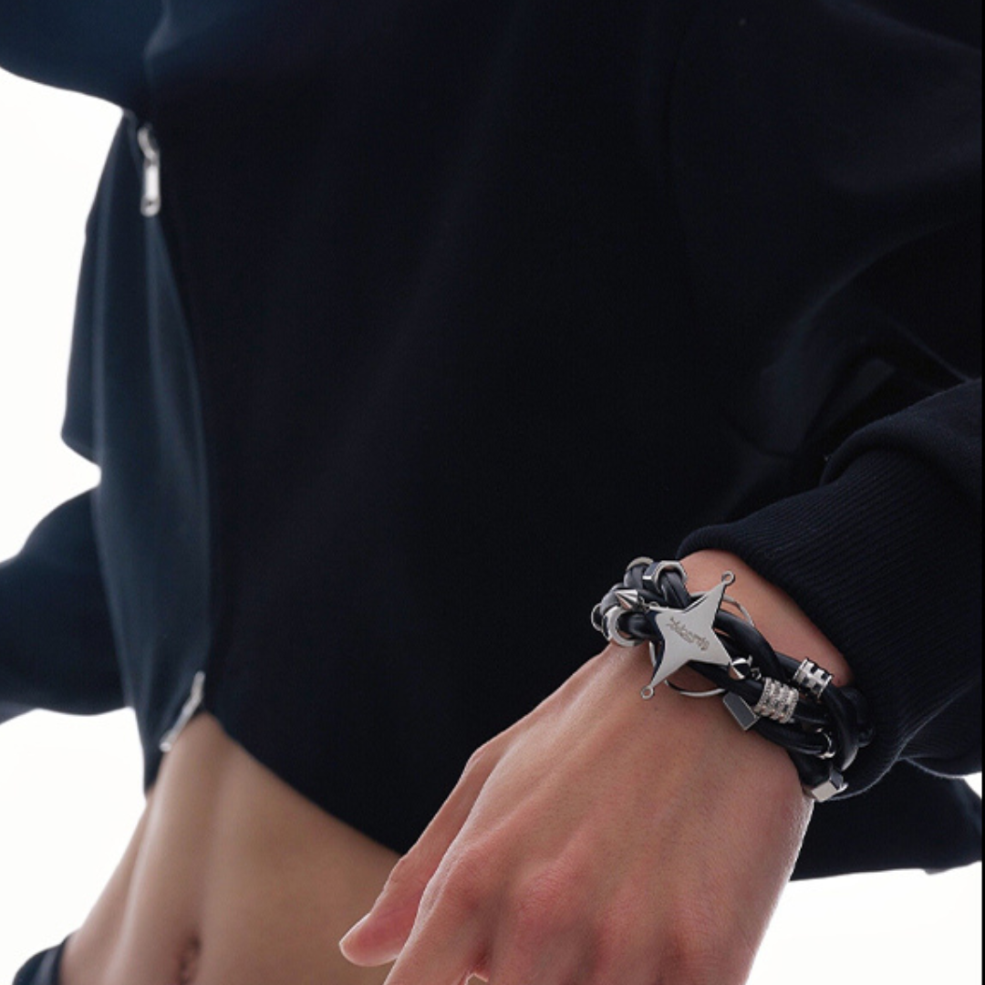 Edgewalker Premium Leather Heavy Beaded Bracelet