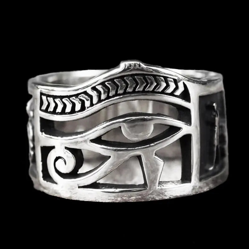 Egyptian Eye of Ra Stainless Steel Ring - Vrafi Jewelry
