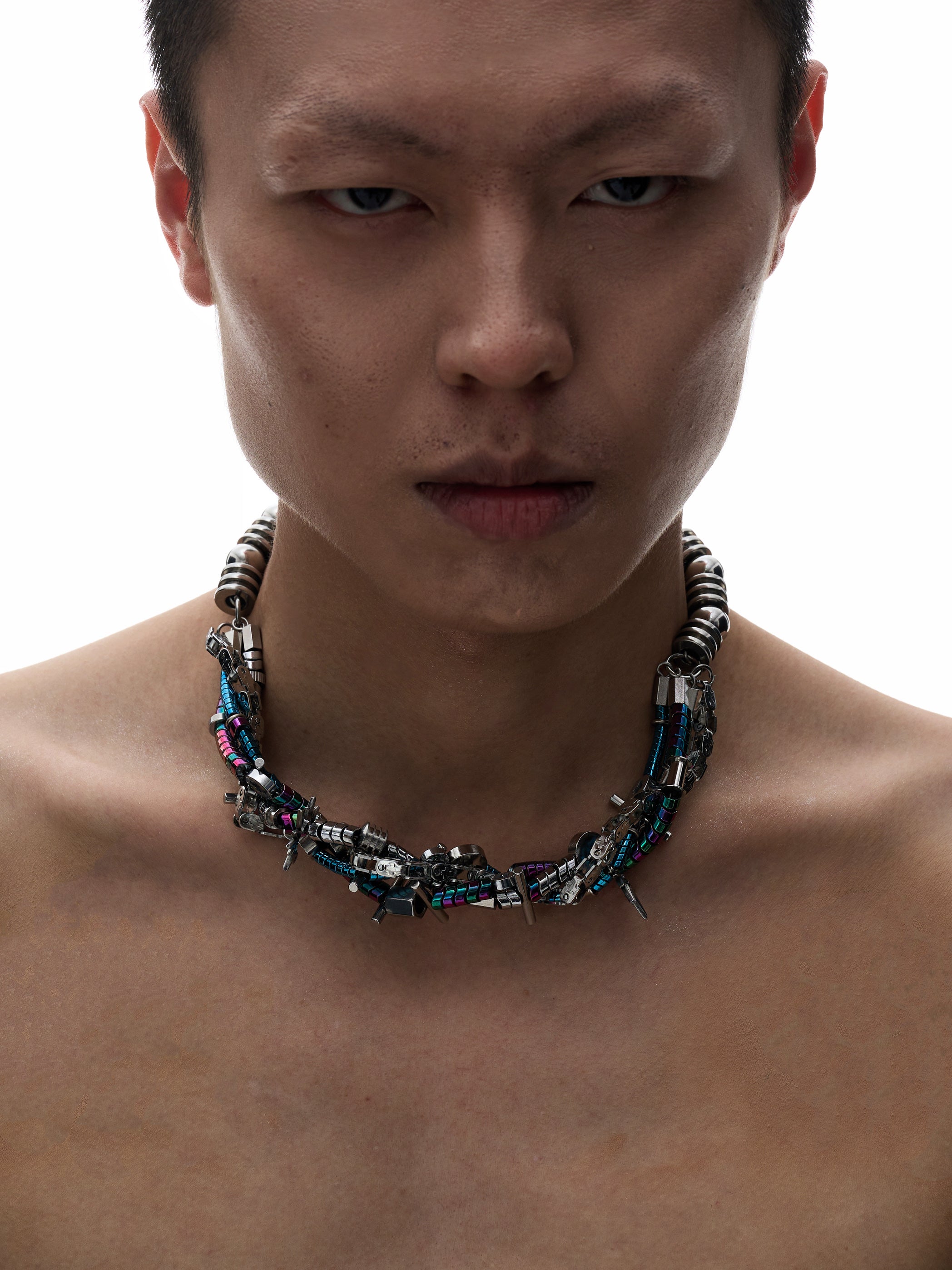 Electronic Mechanical Natural Stone Clavicle Necklace