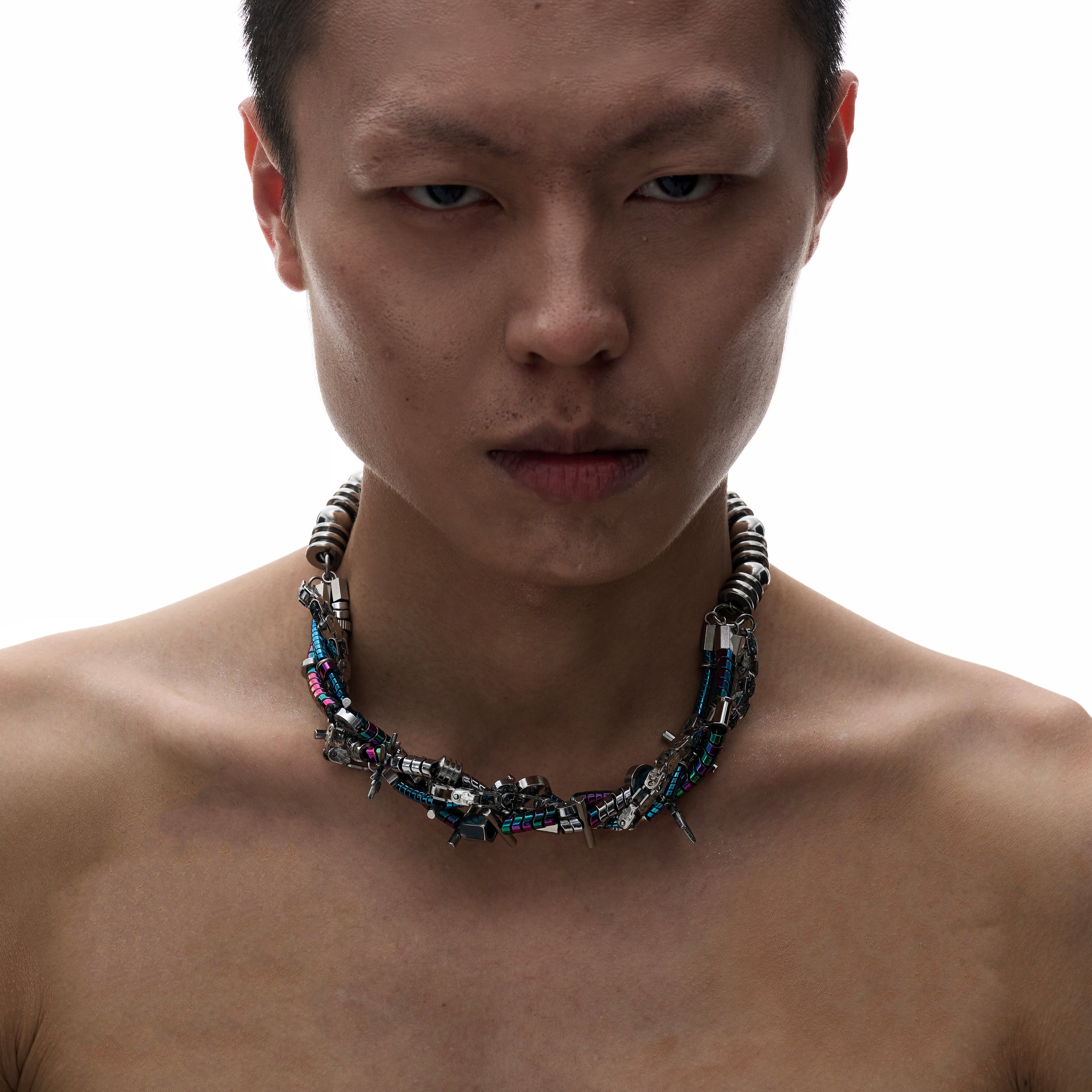 Electronic Mechanical Natural Stone Clavicle Necklace