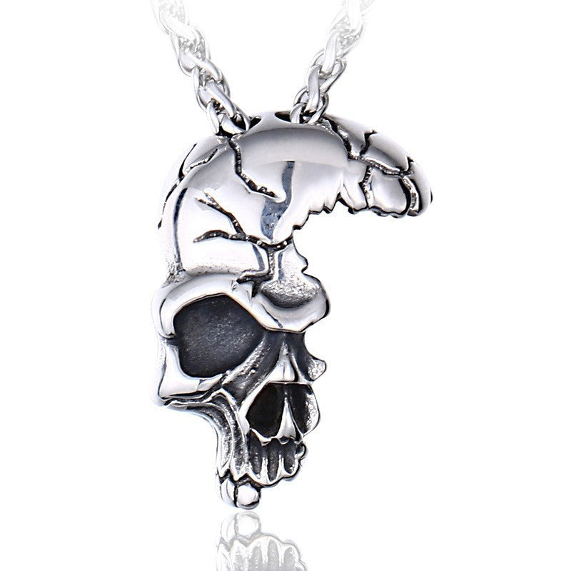 Enigmatic Half-Face Skull Pendant