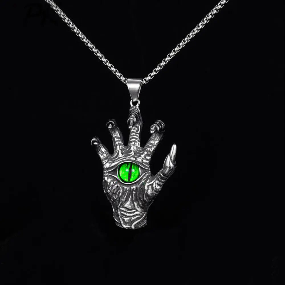 Eyeball Demon Hand Stainless Steel Pendant VRAFI