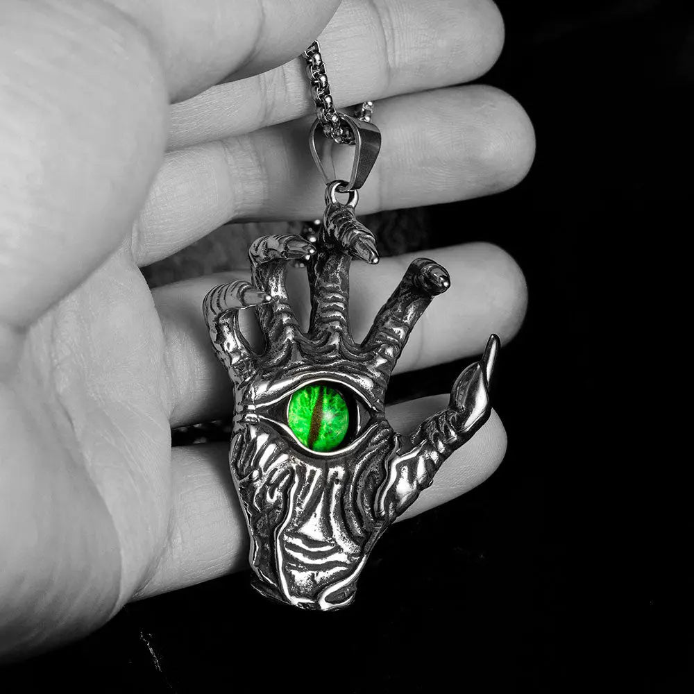 Eyeball Demon Hand Stainless Steel Pendant VRAFI