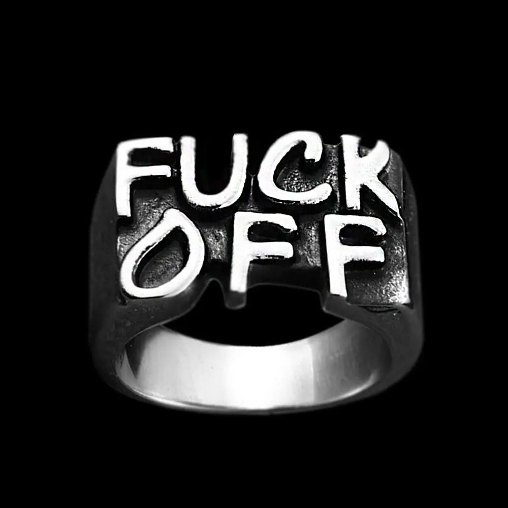 F**K Off Stainless Steel Simple Ring VRAFI