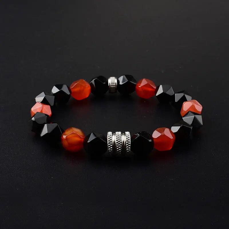 Faceted Mixed Agate Bracelet Men's Fashion Bracelet Jewelry VRAFI