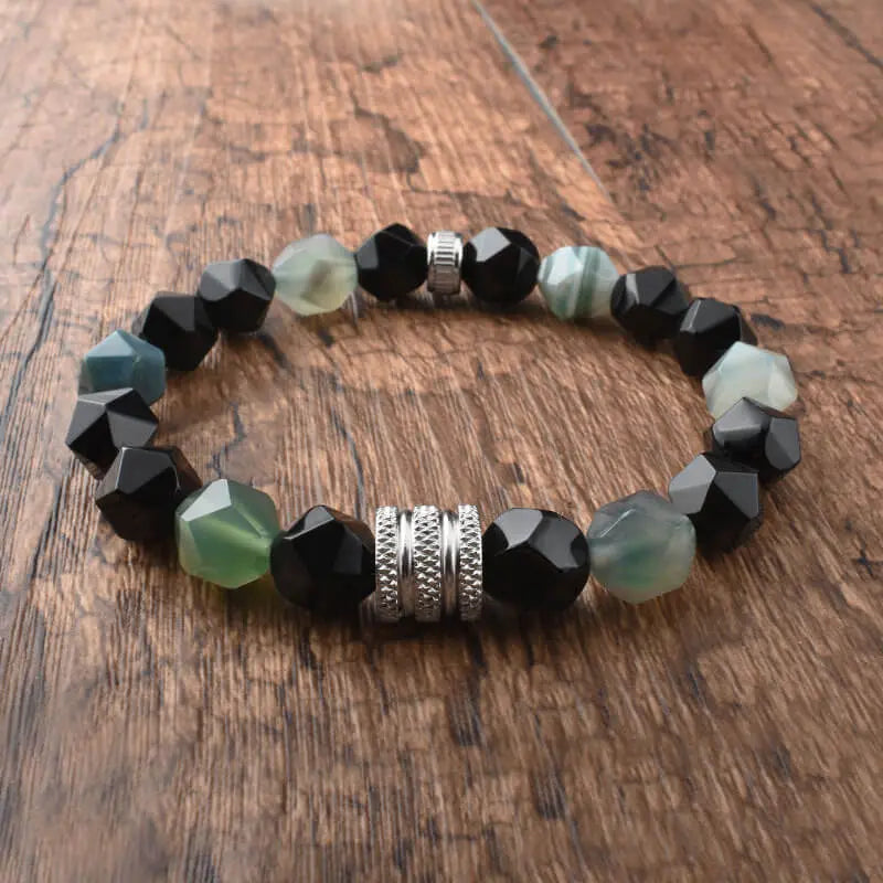 Faceted Mixed Agate Bracelet Men's Fashion Bracelet Jewelry Vrafi Jewelry