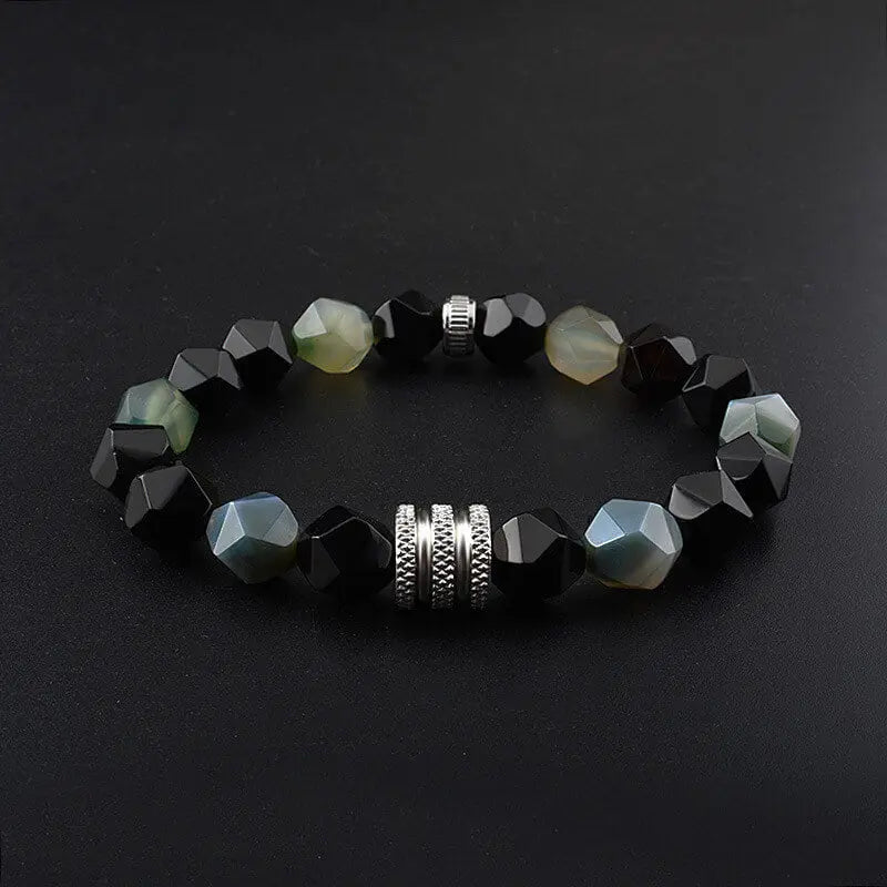 Faceted Mixed Agate Bracelet Men's Fashion Bracelet Jewelry Vrafi Jewelry