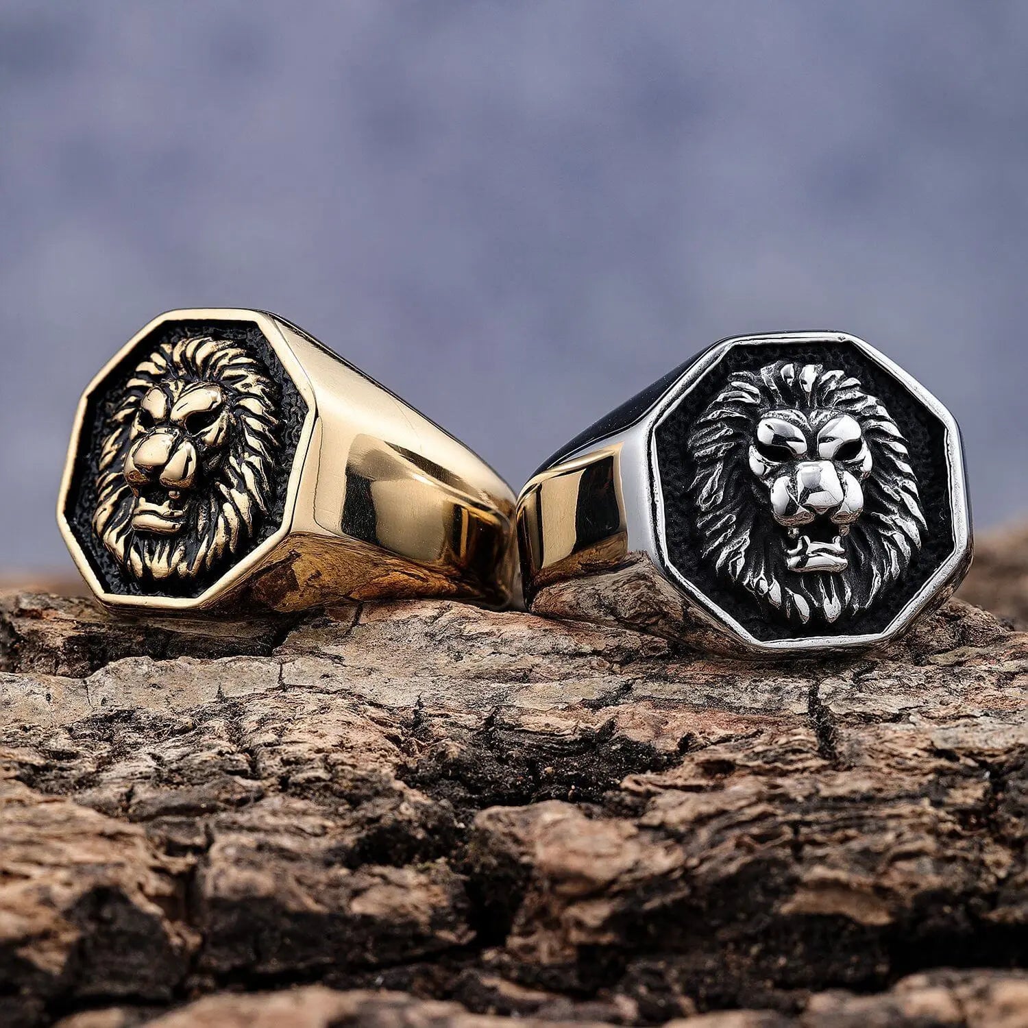 Fierce Lion Signet Stainless Steel Ring VRAFI