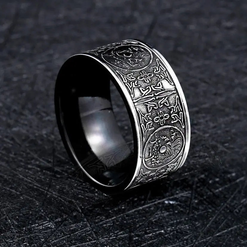 Four God Beast Stainless Steel Ring - Vrafi Jewelry