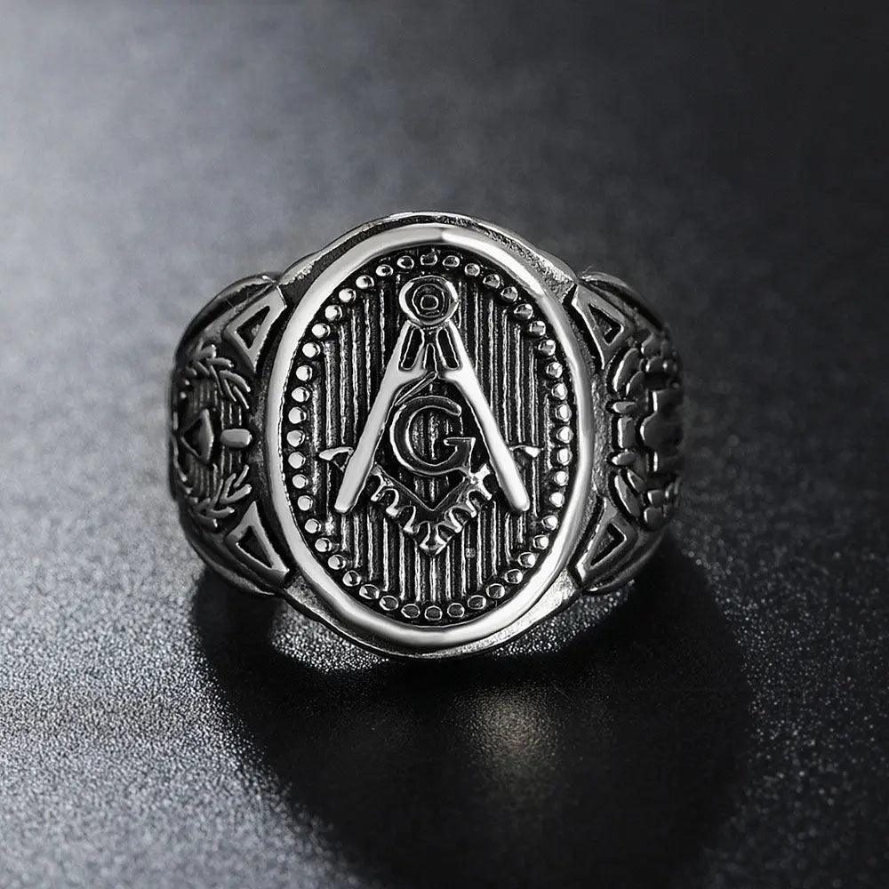 Freemason Stainless Steel Gold Ring VRAFI