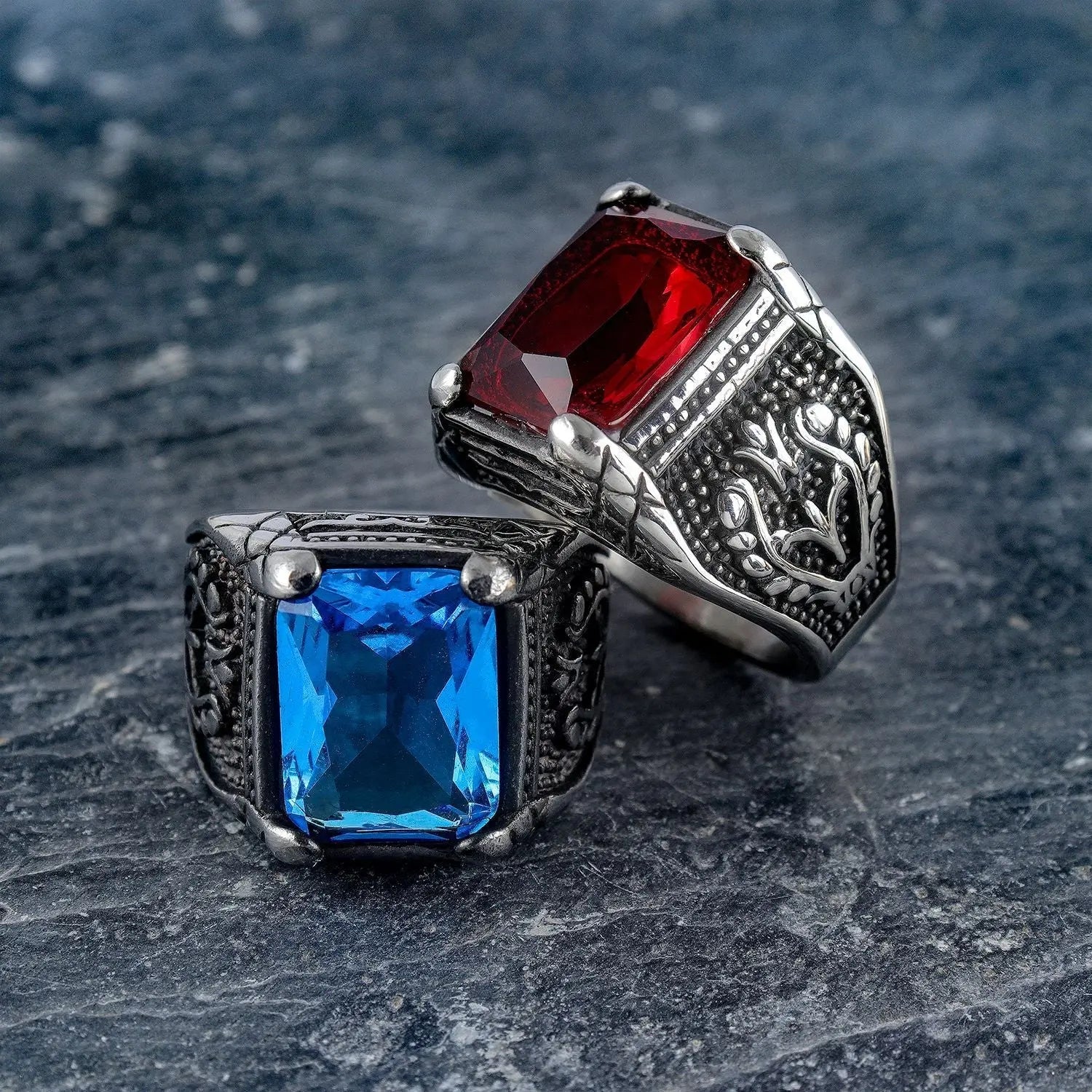 Gemstone Inlaid Eternal Flower Ring - Vrafi Jewelry