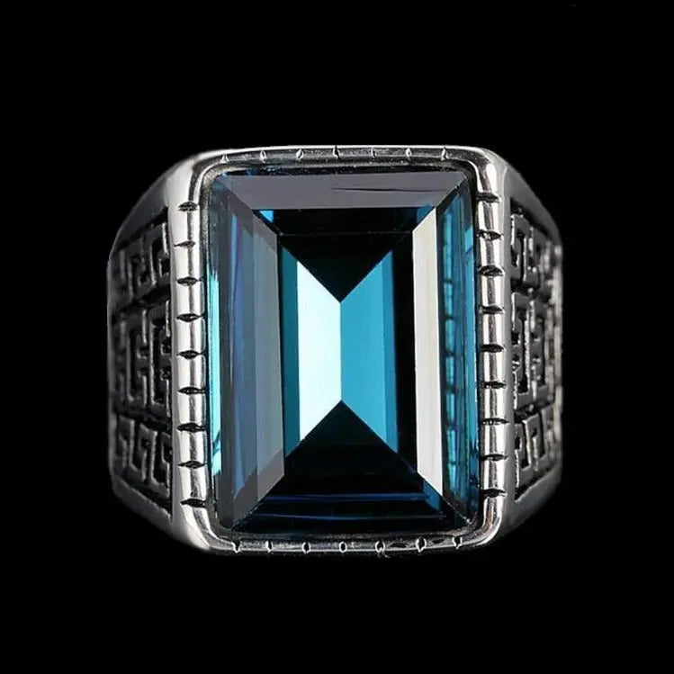Gemstone Inlaid The Great Wall Ring - Vrafi Jewelry