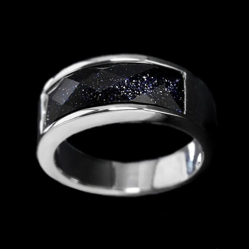 Gemstone Stainless Steel Ring Band - Vrafi Jewelry