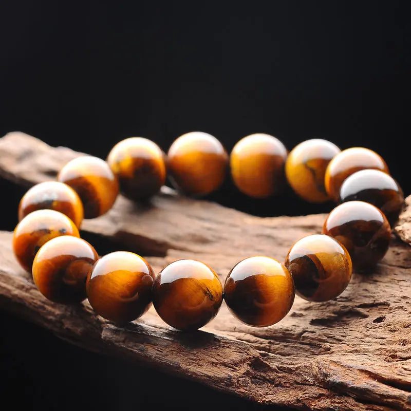 Genuine Natural Tiger-Eye Bead Stretchable Bracelet VRAFI